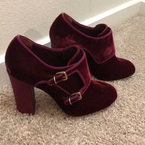 Burgundy Velvet Tory Burch Heels